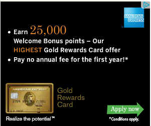 American Express Gold Rewards promo
