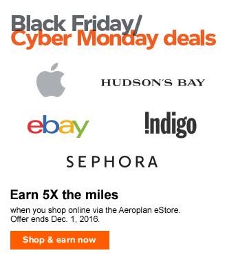 Aeroplan Black Friday deals – Ends Dec 1, 2016