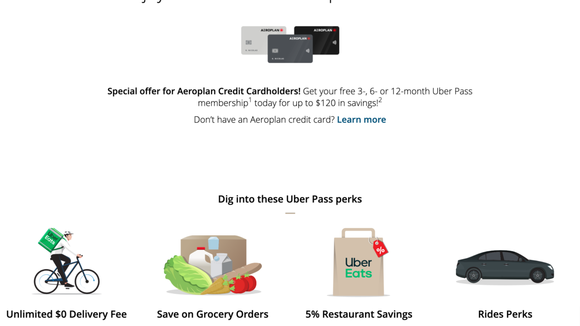 Free Uber Pass Membership – Aeroplan Credit Card Perk!