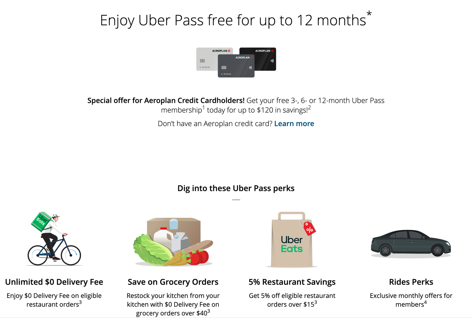 Free Uber Pass Membership - Aeroplan Credit Card Perk!