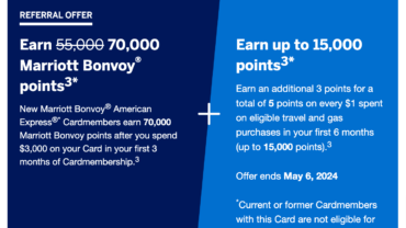 Earn up to 80,000 points with Marriott Bonvoy American Express Card – Ends May 6, 2024